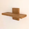 Solid Oak Small Floating Shelf - angled image no ornaments