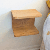 Solid Oak Floating Bedside Shelf - no items angled image