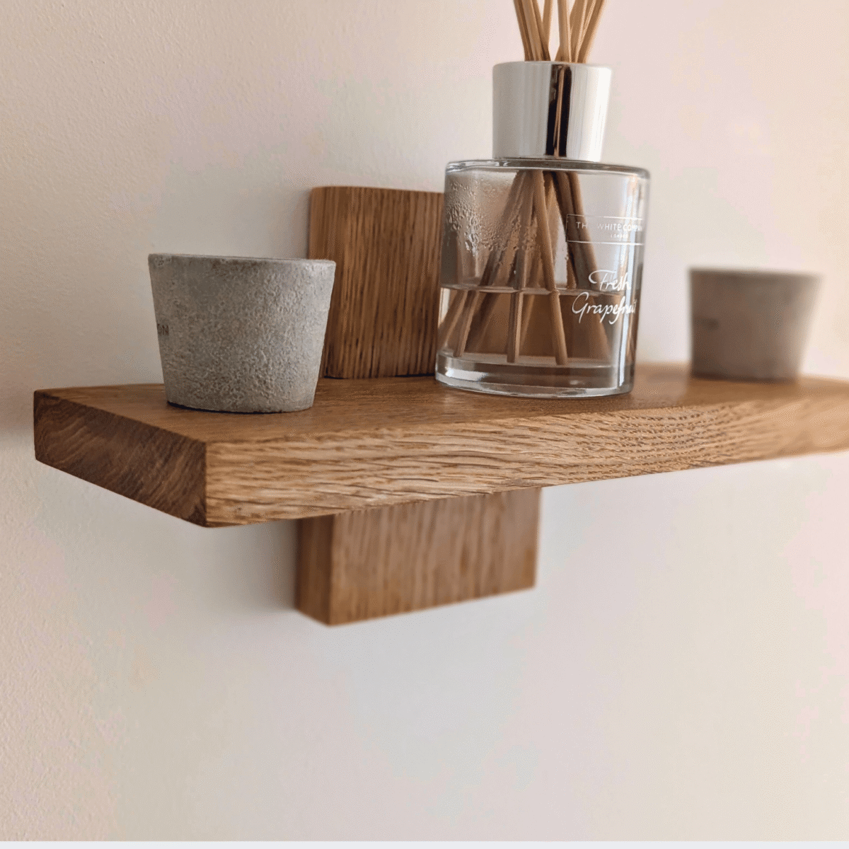 Scandi Inspired Shelf - angled image with ornaments