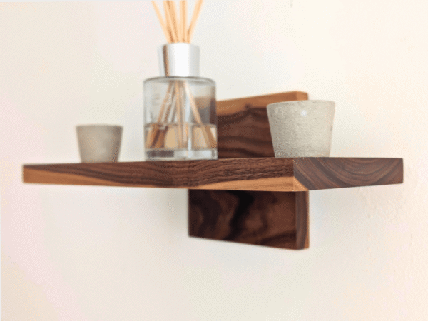 Black walnut Plant, Candle, Ornament Shelf angled image