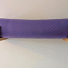 Solid Oak yoga mat hooks - wall mounted far apart, straight on view