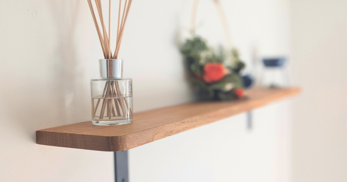 Solid Oak Shelf with Brackets