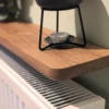 110cm Easy fit oak radiator shelf - Close up