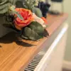 110cm Easy fit oak radiator shelf - Close up