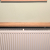 120cm no drill oak radiator shelf -10cm depth straight image