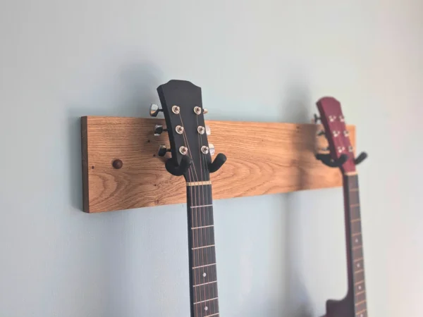 Solid Oak Double Guitar Wall mount