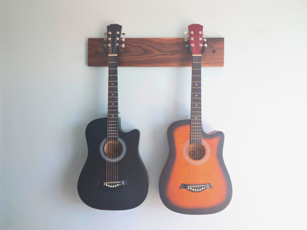 Solid Black Walnut Single/Double/Triple Guitar Wall Mount