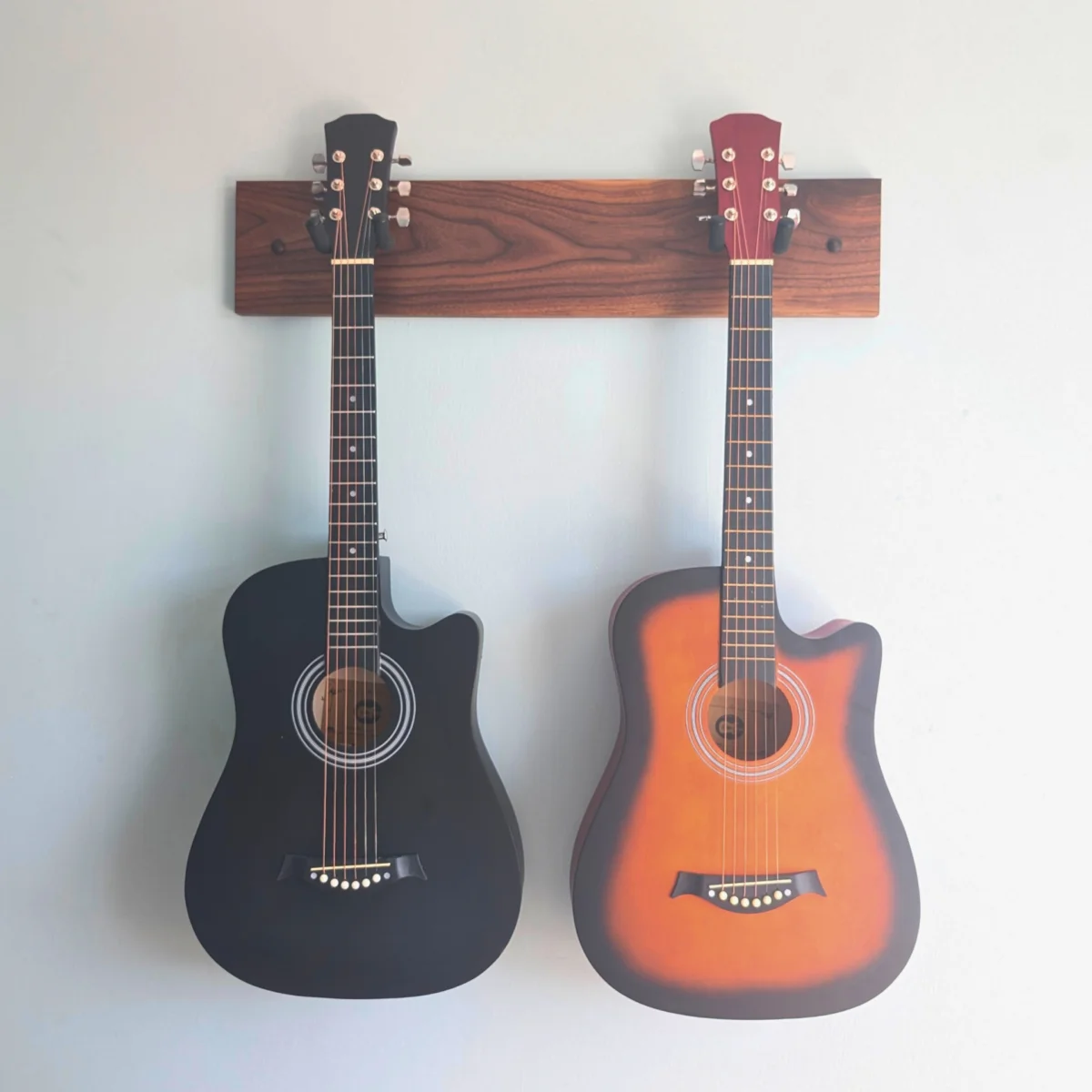 Solid Black Walnut Single/Double/Triple Guitar Wall Mount