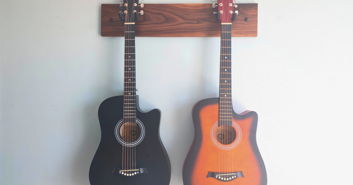 Solid Black Walnut Single/Double/Triple Guitar Wall Mount