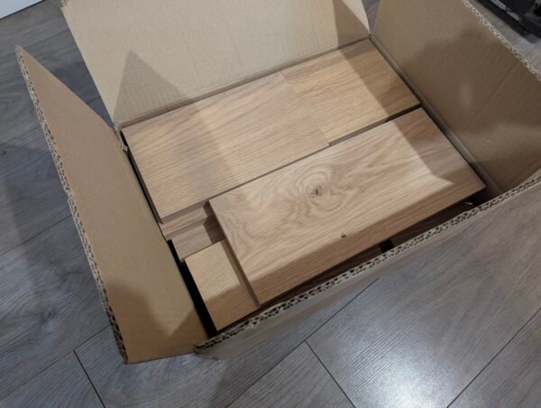 Box of Solid Oak Hardwood Offcuts