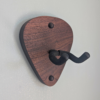Solid Black Walnut Plectrum Guitar Mount - no guitar, angled image