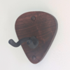 Solid Black Walnut Plectrum Guitar Mount - no guitar, angled image