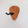 Solid Oak Plectrum Guitar Mount - no guitar, closeup angled image