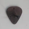 Solid Black Walnut Plectrum Guitar Mount - no guitar, straight image, closeup