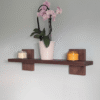 Modern Solid Black Walnut Scandi Floating Shelf - Angled image