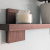 Modern Solid Black Walnut Scandi Floating Shelf - Closeup angled image